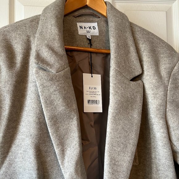 NA-KD Oversized Wool Blend Coat - Picture 6 of 9